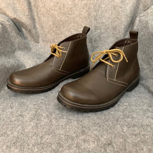 Tommy Hilfiger Men's Lace Up Casual Dress Brown Ankle Boots - Picture 4 of 12